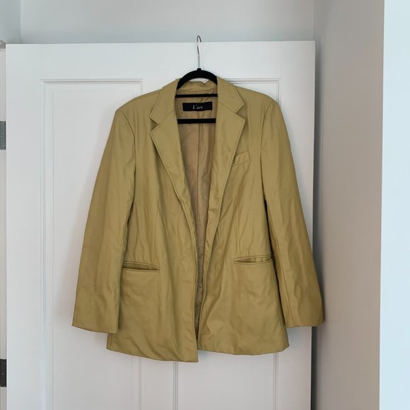 Butter Leather Vegan Yellow Blazer - Picture 2 of 2